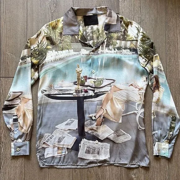 Limitato Terry O'neil The Day After Button Down Shirt Faye Dunaway Oscar Print - Picture 1 of 5